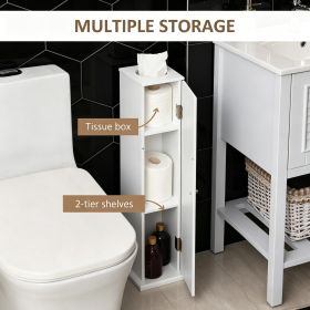 Small Toilet Paper Cabinet, Bathroom Corner Cabinet with Doors and Shelves