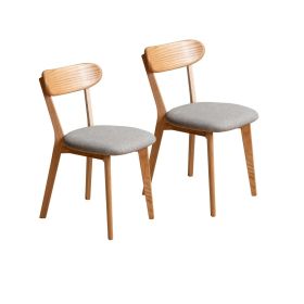 (Set of 2 pcs) Dining Chair Wooden FAS Grade Oak Natural Wood Made in North America 100% Dirt-free Wood Chair Solid Chair Table Chair Wooden Livi