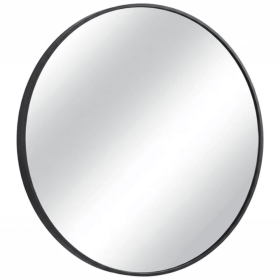 Round Wall Mirror,Bathroom Mirror Shatterproof with Hook,HD Anti-Fog for Over Sink,Entryway,Bedroom,Vanity, Black,30 Inch