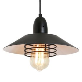 Farmhouse Vintage Pendant Light Black Fixture Pendant Lights with Spring Frame Adjustable Metal Hanging Lamp for Kitchen Island Dining Room Bedro