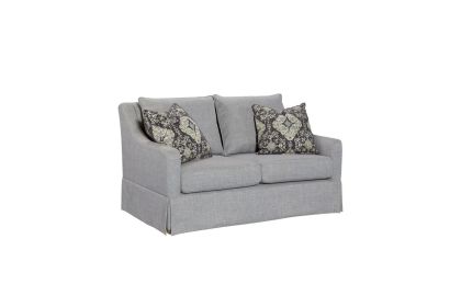 Loveseat with Skirt and Reversable Cushions and 2 Pillows