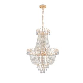Golden Crystal Chandelier, Large Modern Luxury Chandelier, Suitable For Living Room, Dining Room, Bedroom, Hallway - No Bulb Unusable Platform - (Option: Gold)