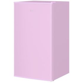 3.2 Cu.Ft Mini Fridge with Freezer, Single Door Compact Refrigerator with Adjustable Thermostat, Reversible Door, Pink (Option: Pink-510x465x885 mm)