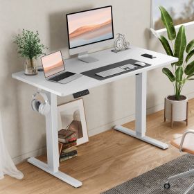 Ergonomic Height Adjustable Table with T-Shaped Metal Bracket Modern Computer Workstations,40'' x 24"in (Color: White)
