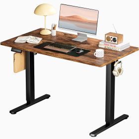 Ergonomic Height Adjustable Table with T-Shaped Metal Bracket Modern Computer Workstations,40'' x 24"in (Color: brown)