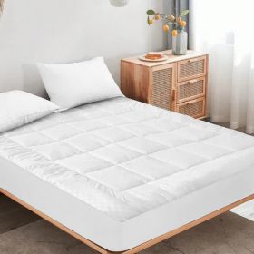 Solid-color Embossed Mattress Bedspread (Option: White-Queen)